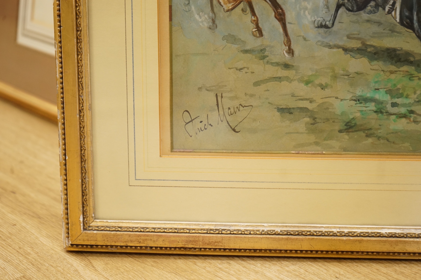 George Finch Mason (1850-1915), three horse racing interest watercolours to include: ‘The Lincolnshire Handicap 1894’ and a ‘Swell Frae The North’, each signed, largest 26 x 36cm